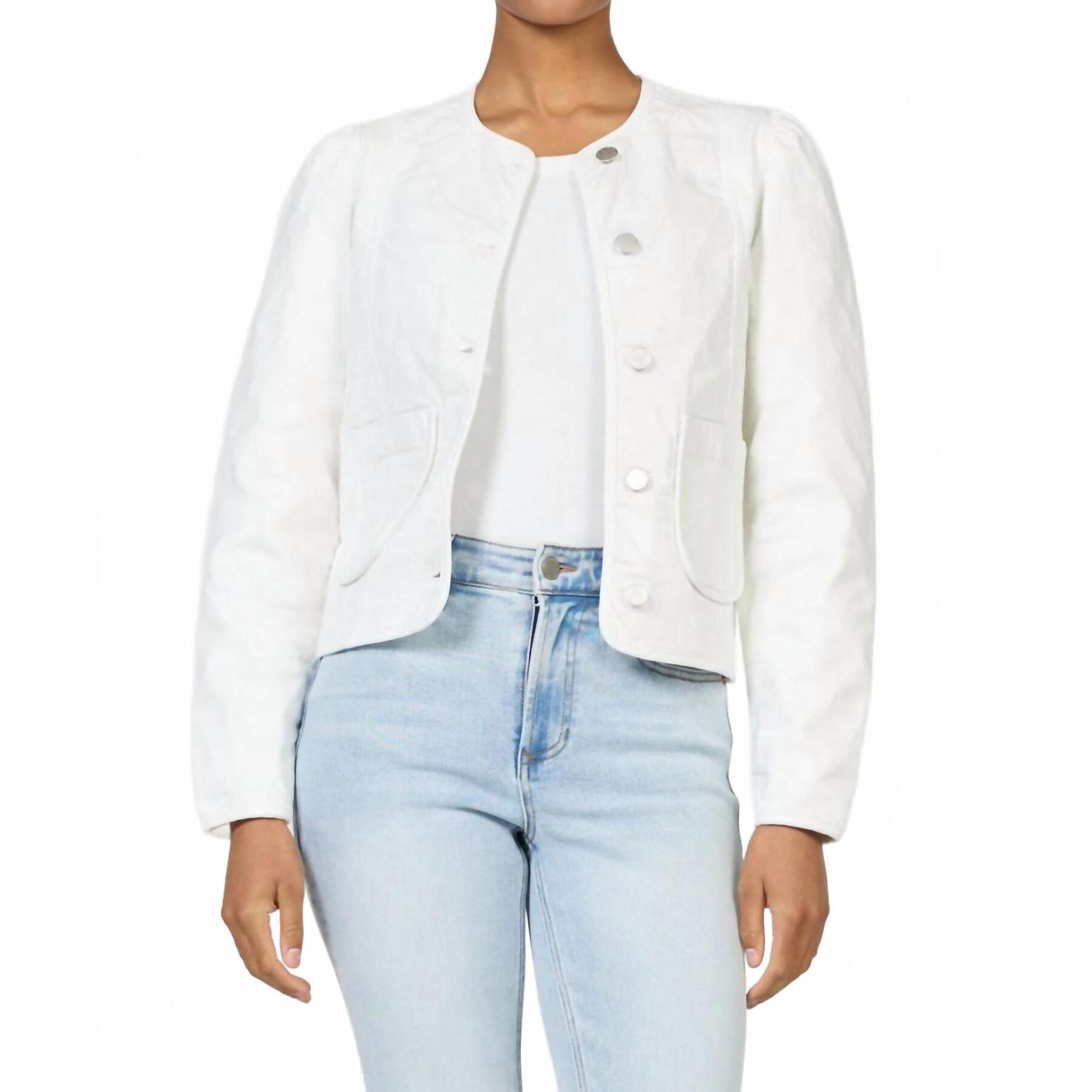 New Dear John Denim Kat Quilted Denim Jacket In White